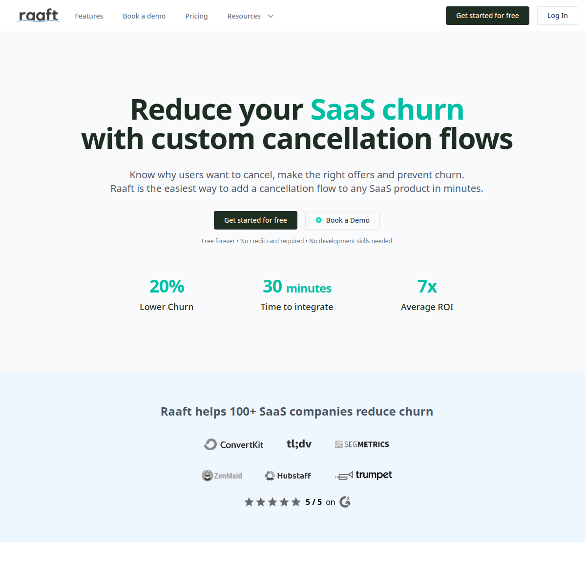 Screenshot of Raaft website